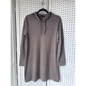 Fortune + Ivy Women's M Hooded Soft Sweater Tunic Long SLV Brown